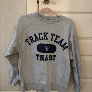Aritzia TNA Gray Track Team Women’s Crewneck Sweatshirt